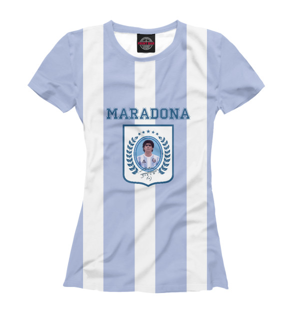 Женская футболка с изображением Maradona цвета Белый