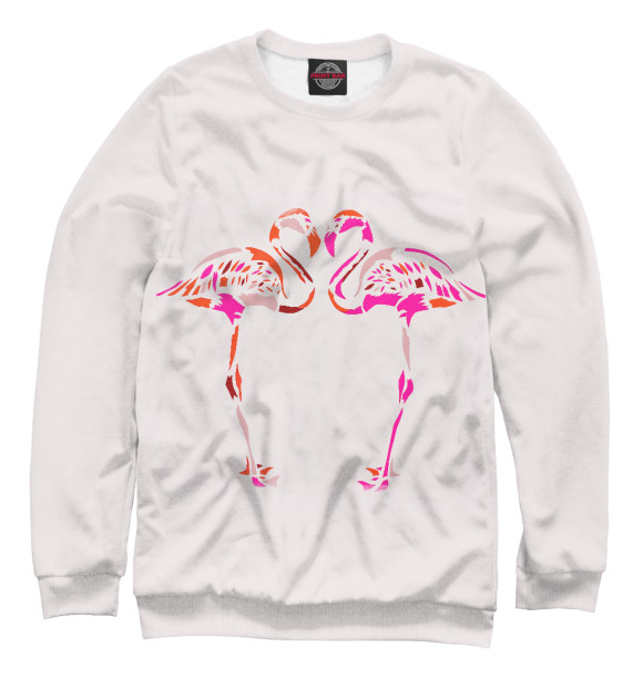 Женский свитшот с изображением Фламинго цвета Белый
