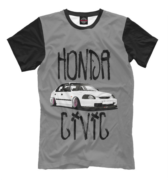 Футболка для мальчиков с изображением Honda Civic цвета Серый