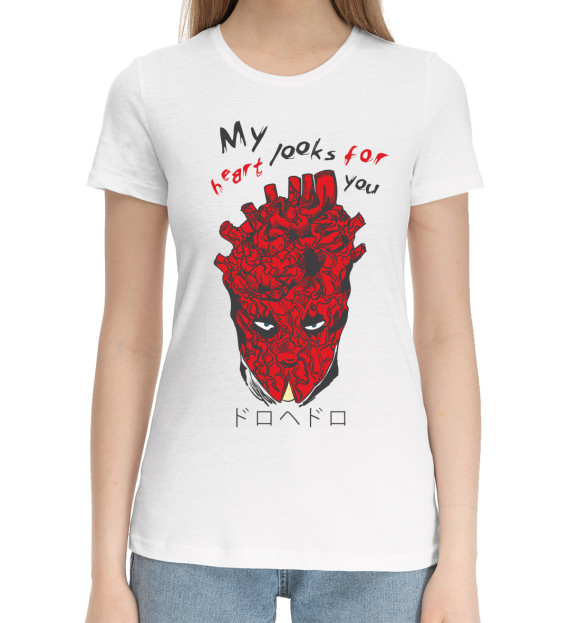 Женская хлопковая футболка с изображением Dorohedoro цвета Белый