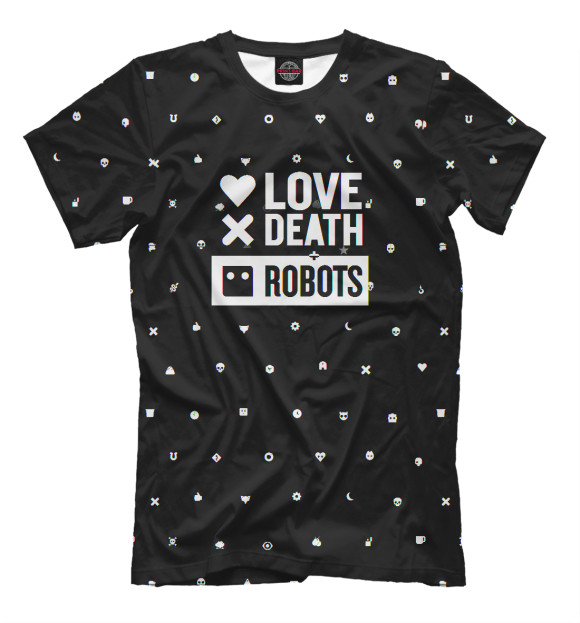Мужская футболка с изображением Love, Death + Robots logo цвета Белый