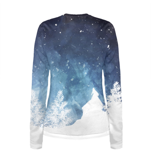 Женский лонгслив с изображением Night Forest цвета Белый