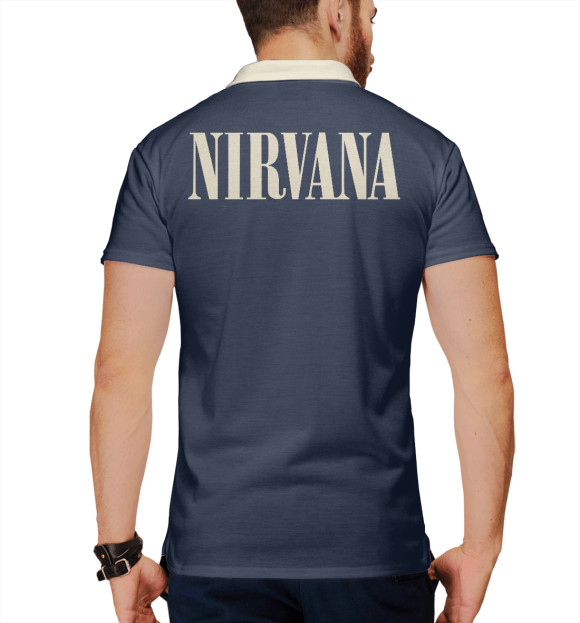 Мужское поло с изображением Nirvana цвета Белый