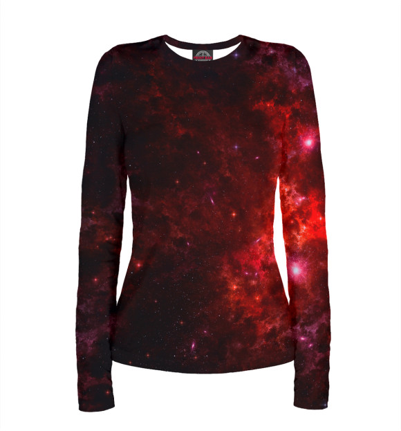 Женский лонгслив с изображением Space цвета Белый