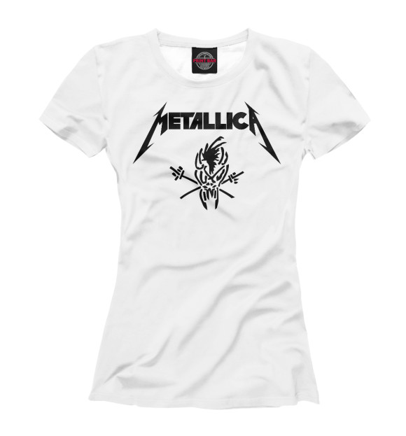Футболка для девочек с изображением Metallica цвета Белый