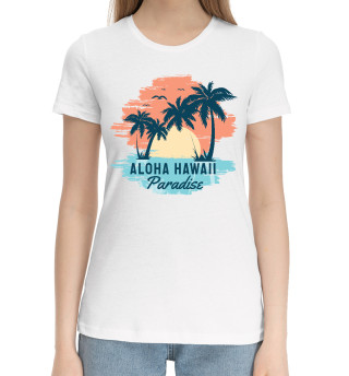Хлопковая футболка для девочек Aloha Hawaii