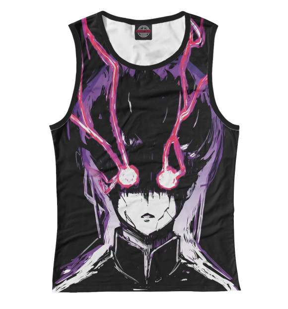 Майка для девочки с притом Моб Психо 100 цвета Белый Майка для девочки с изображением Моб Психо 100 цвета Белый