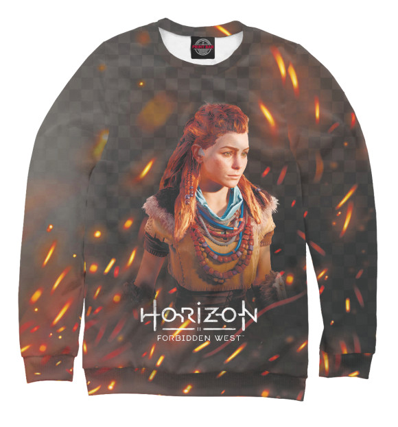 Свитшот для девочек с изображением Horizon Forbidden West цвета Белый