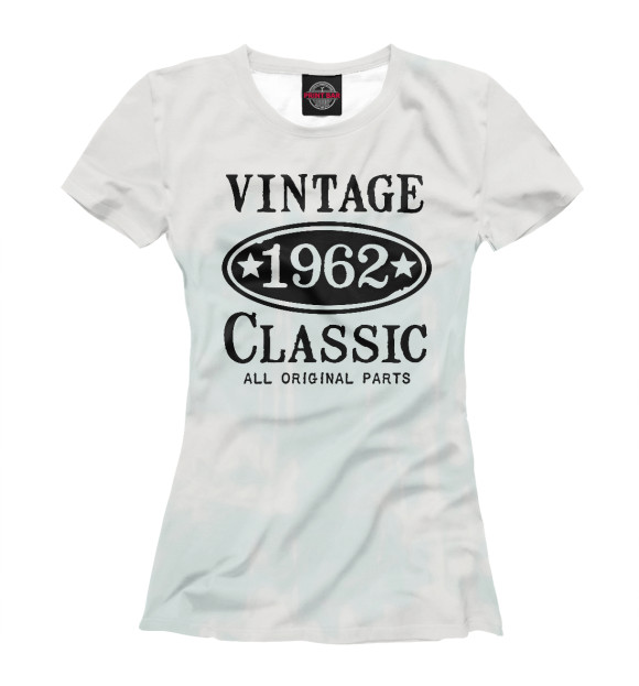 Футболка для девочек с изображением Vintage Classic 1962 цвета Белый