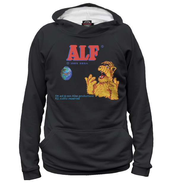 Мужское худи с изображением Alf цвета Белый