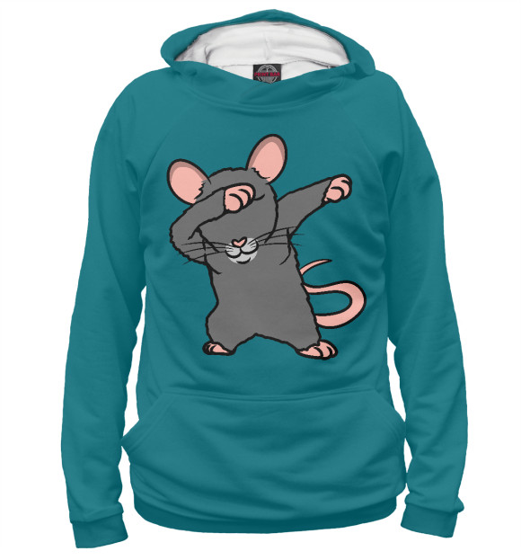 Женское худи с изображением Dab Rat цвета Белый