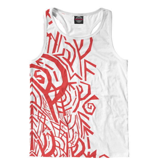 Мужская майка-борцовка с изображением Огненная энергия цвета Белый