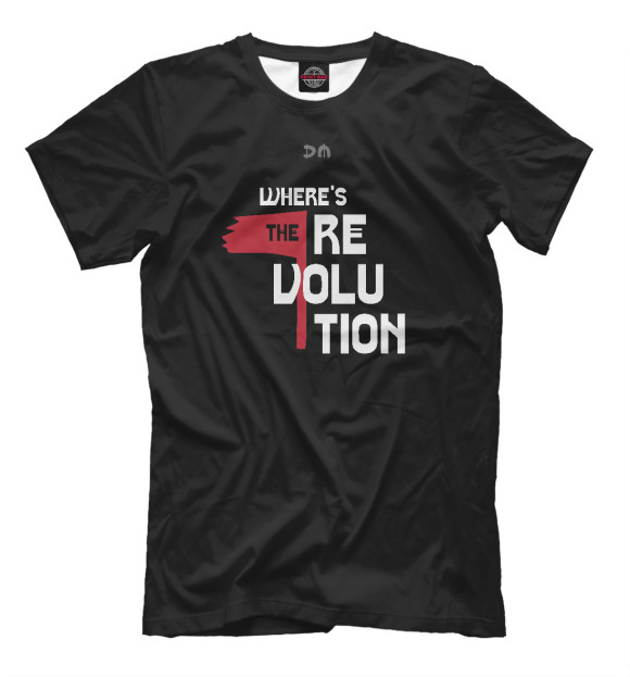 Мужская футболка с изображением Where's The Revolution цвета Черный