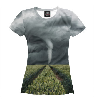 Женская футболка Ураган в поле
