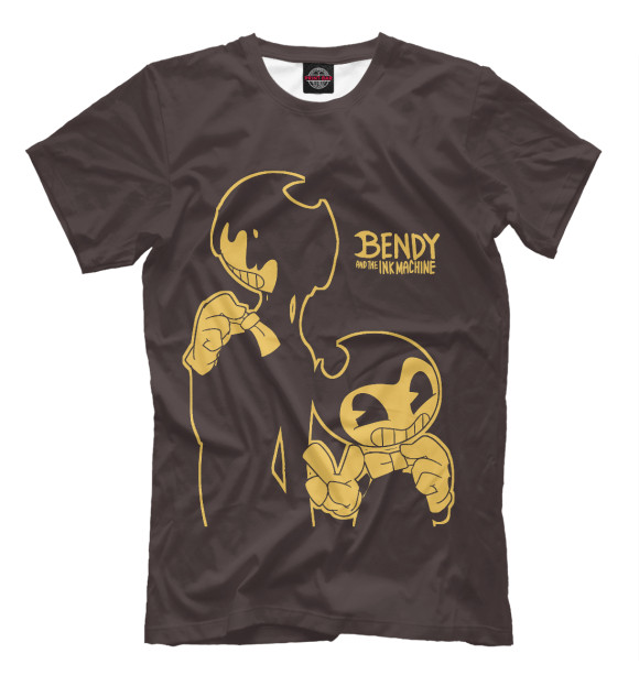 Футболка для мальчиков с изображением Bendy and the ink machine цвета Темно-красный