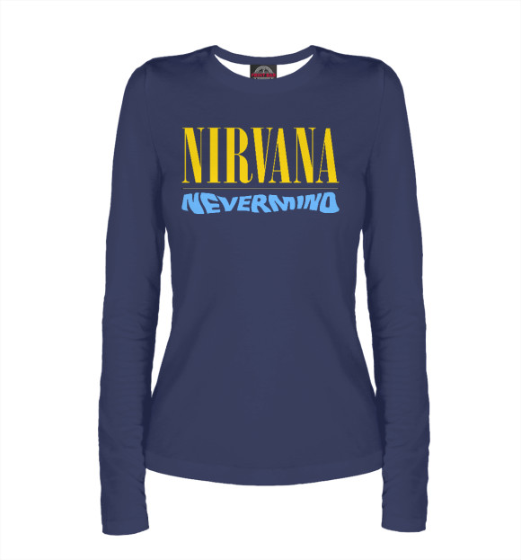 Женский лонгслив с изображением Nirvana цвета Белый