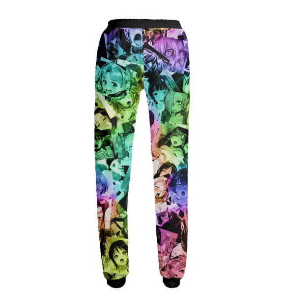 Женские спортивные штаны с притом Радуга ахегао цвета Белый Женские спортивные штаны с изображением Радуга ахегао цвета Белый