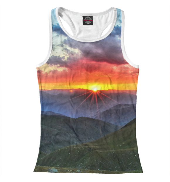 Женская майка-борцовка с изображением Sunrise цвета Белый