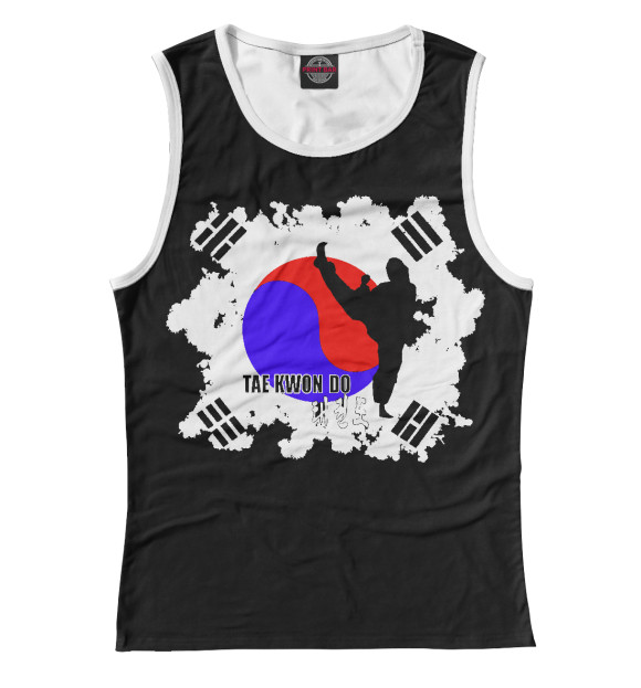 Майка для девочки с изображением Taekwondo Korea цвета Белый