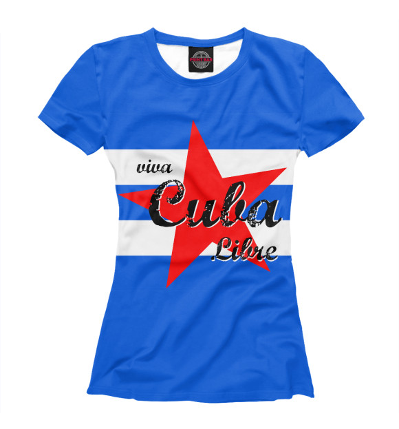 Футболка для девочек с изображением Куба цвета Белый