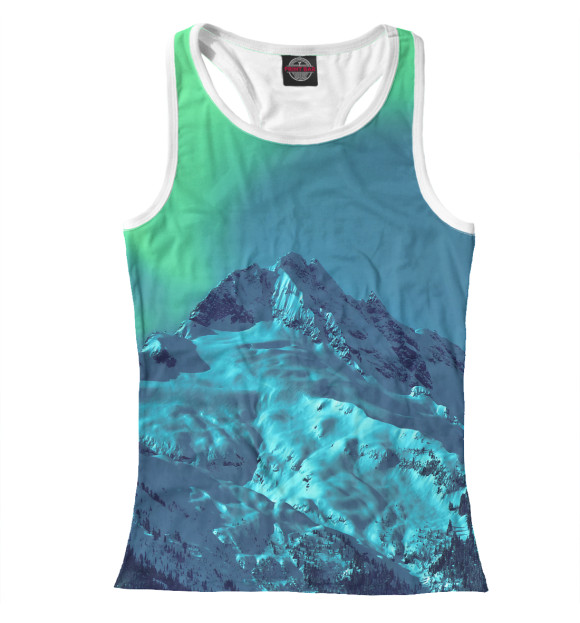 Женская майка-борцовка с изображением Горы цвета Белый