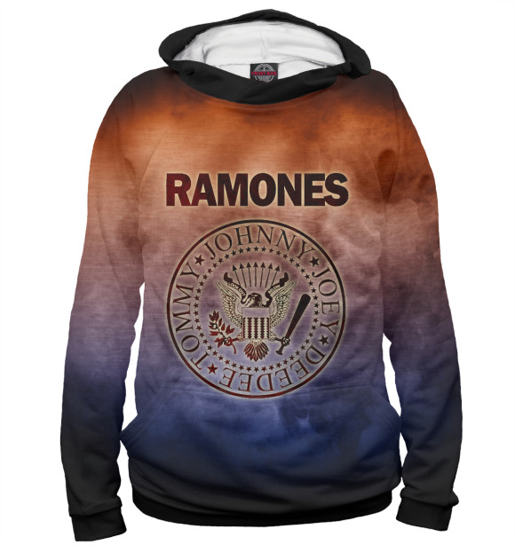 Мужское худи с изображением Ramones цвета Белый