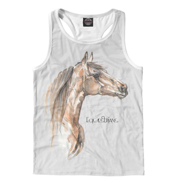 Мужская майка-борцовка с изображением Equestrians цвета Белый