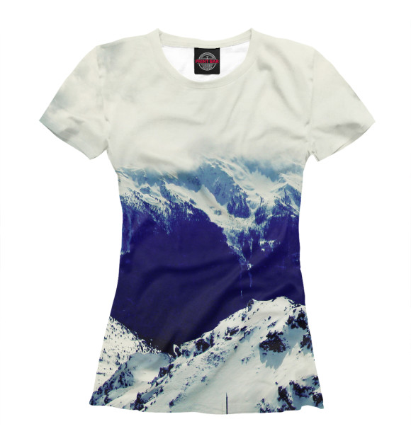 Женская футболка с изображением Альпы цвета Белый