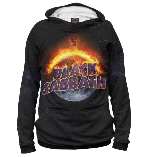 Мужское худи с изображением Black Sabbath цвета Белый