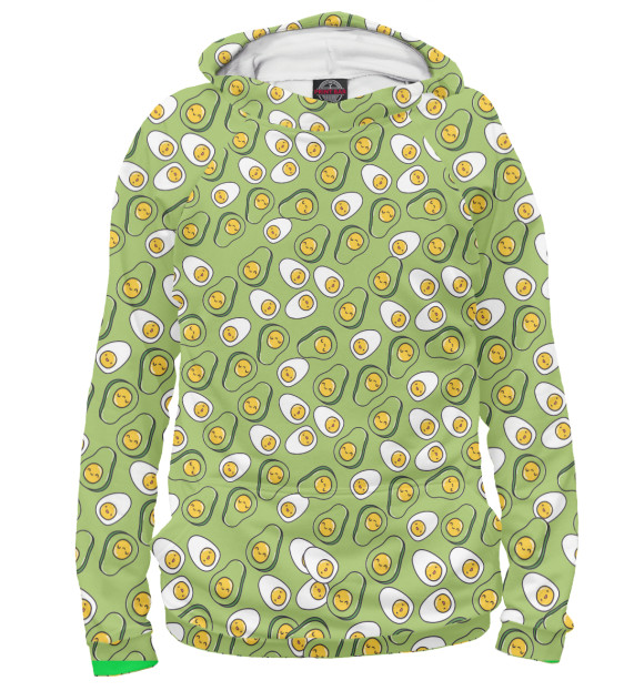 Худи для девочки с изображением Зеленые авокадо цвета Белый