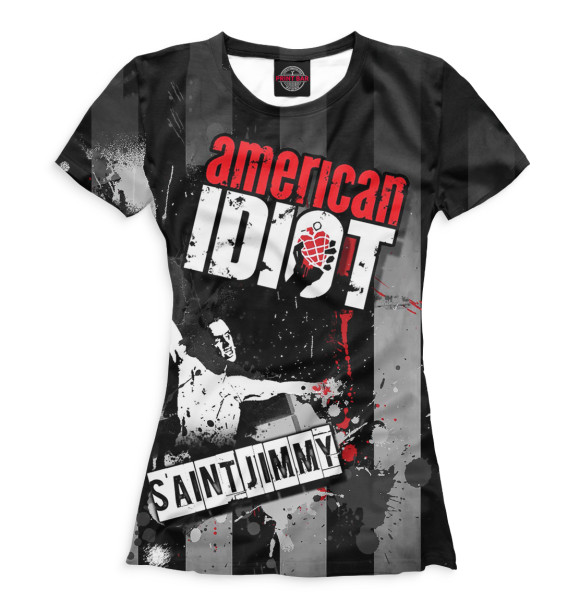 Футболка для девочек с изображением Green Day цвета Белый