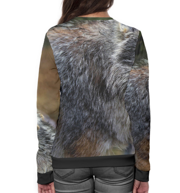 Женский свитшот с изображением Волки цвета Белый