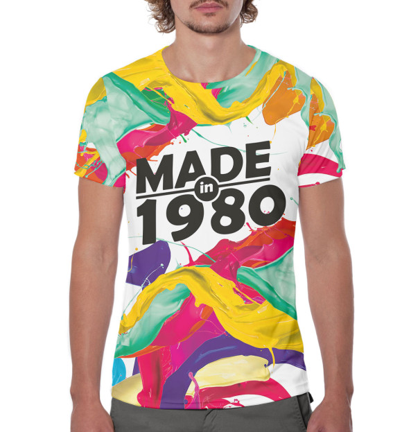 Мужская футболка с изображением Made in 1980 цвета Белый