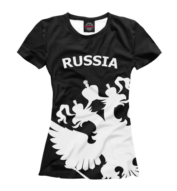 Женская футболка с изображением Russia Black&White Collection цвета Белый