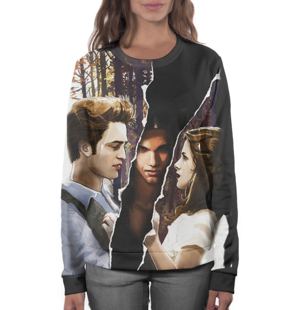 Женский свитшот с изображением Сумерки цвета Белый