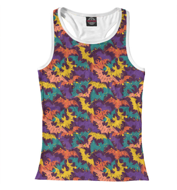 Женская майка-борцовка с изображением Летучие Мыши цвета Белый