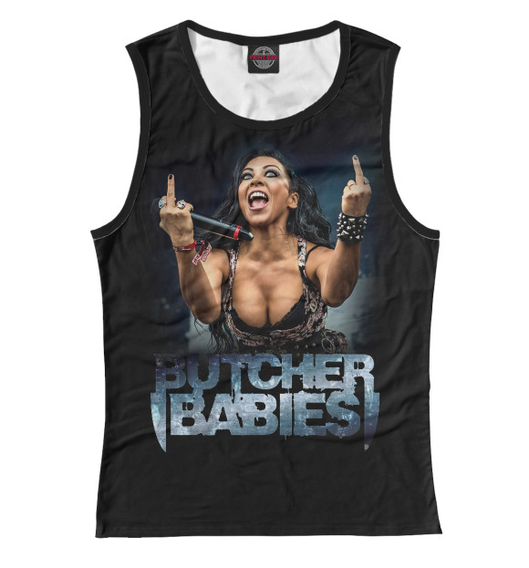 Майка для девочки с изображением Butcher Babies цвета Белый