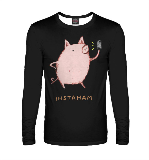 Мужской лонгслив с изображением Instaham цвета Р‘РµР»С‹Р№