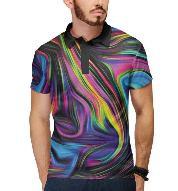 Мужское поло с изображением Psychedelic цвета Белый