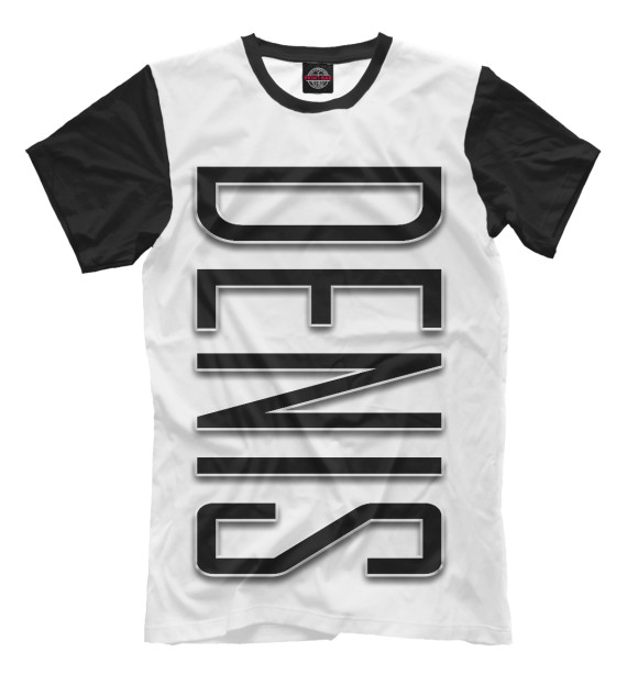 Мужская футболка с изображением Denis-black цвета Молочно-белый