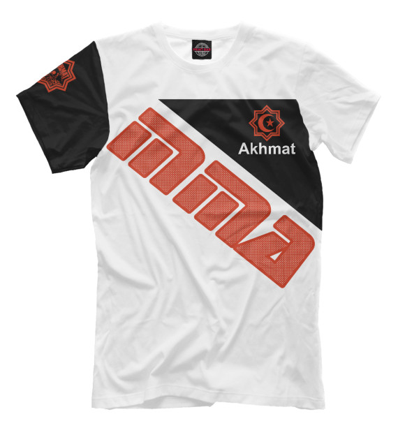 Мужская футболка с изображением Akhmat MMA цвета Молочно-белый