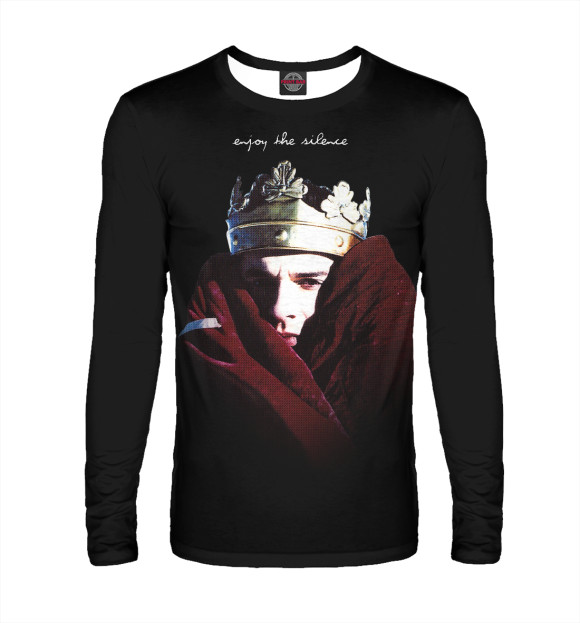 Мужской лонгслив с притом Enjoy the Silence цвета Белый Мужской лонгслив с изображением Enjoy the Silence цвета Белый