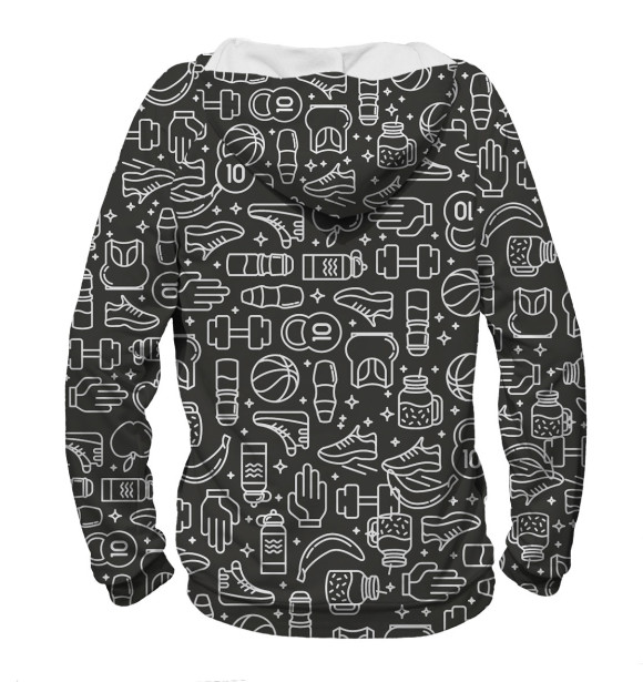 Мужское худи с изображением Тренер цвета Белый