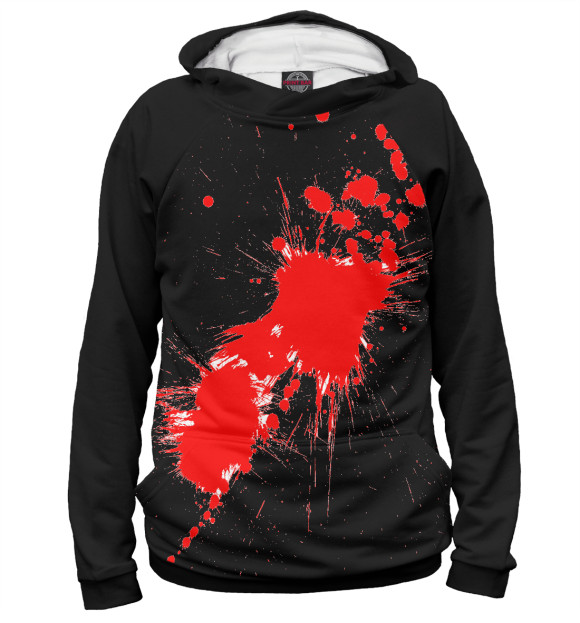 Мужское худи с изображением Кровавая клякса цвета Белый