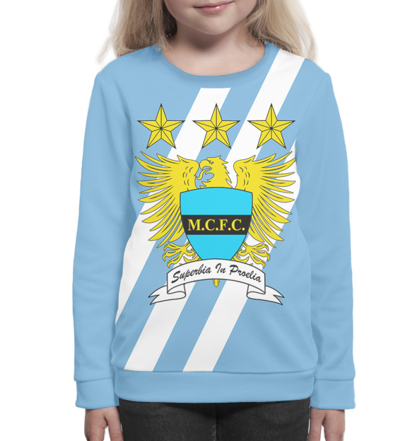 Свитшот для девочек с изображением Manchester City цвета Белый