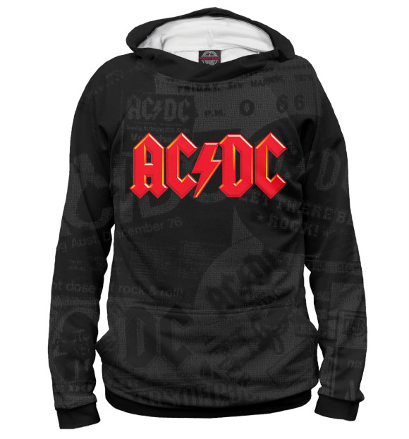 Женское худи с изображением AC/DC цвета Белый