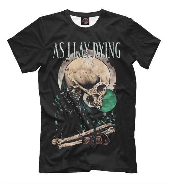Футболка для мальчиков с изображением As I Lay Dying цвета Черный