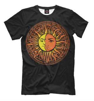 Мужская футболка мандала Луна-Солнце