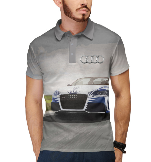 Мужское поло с изображением Highway цвета Белый