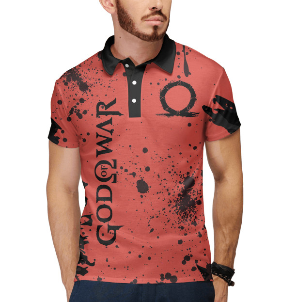 Мужское поло с притом God of War цвета Белый Мужское поло с изображением God of War цвета Белый